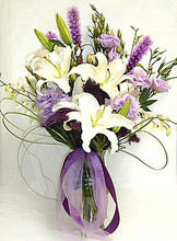 Eligant Purple Pretty Floral Arrangement with vase