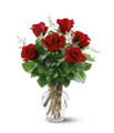 Half Dozen Roses with vase