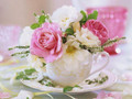 Fresh Floral Mix with ceramic cup and saucer