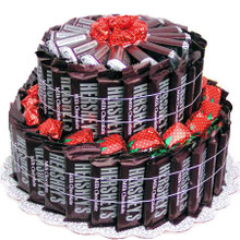 Hershey's Candy Bars and Strawberry Candies Cake