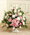 Pink and White Sympathy Floor Arrangement