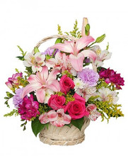 Basket of Fresh Assorted Floral Mix