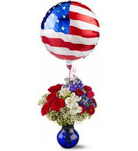 Fresh Floral Mix with Vase and Balloon