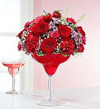 Fresh Floral Mix in Margarita Glass