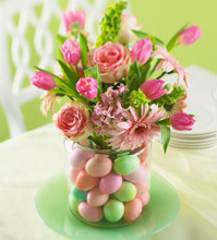 Fresh Tulip Mix with Plastic Easter Eggs