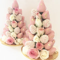 Fresh Strawberry and Rose Tower