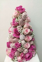 Fresh Strawberry and Rose Tower