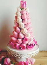 Fresh Strawberry and Rose Tower