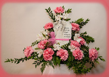 Pink Floral with Stepping Stone