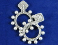 Ave Maria metal rosary ring showing front and back sides