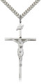 Crucifix Polished Sterling 24" Heavy Curb Stainless Chain