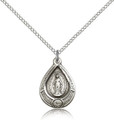 Miraculous SS Teardrop Medal 18" Stainless Chain