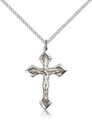 Crucifix Flare Tip Sterling 18" Stainless Chain