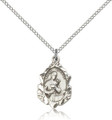 St Gerard sterling patron saint medal on light curb chain