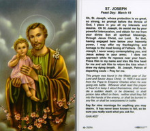 St Joseph Novena Prayer Laminated Holy Card - Our Daily Bread Catholic ...