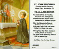 St John Berchman To An Altar Server Laminated Holy Card