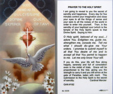 Prayer to the Holy Spirit
Laminated Holy Card