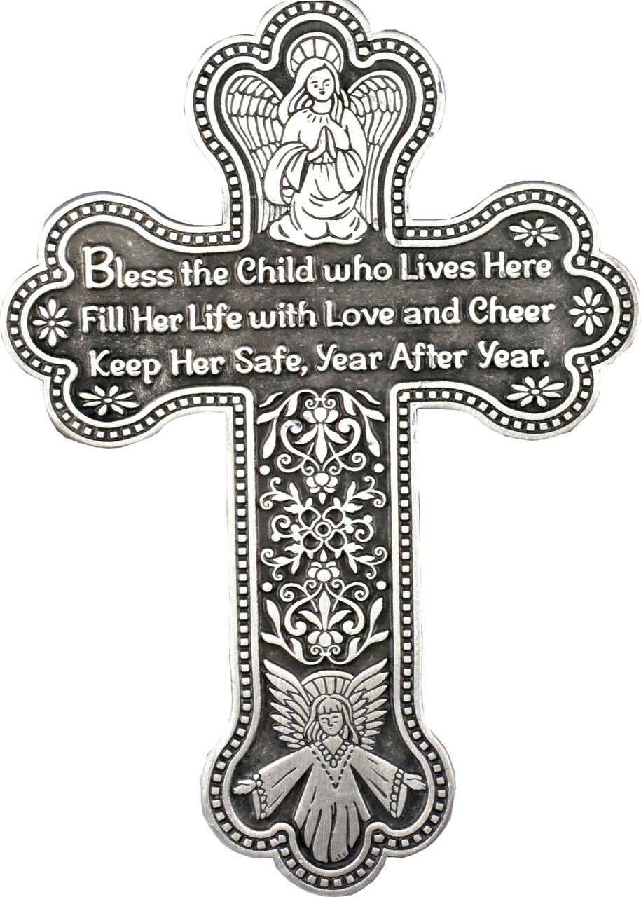 Bless This Child Girl Cross - Our Daily Bread Catholic Gifts