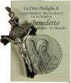 St Benedict 2" Black Enamel Crucifix Pendant with Card