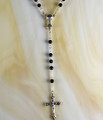 Black 5mm glass bead rosary