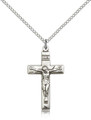 Crucifix Engraved SS 18" Stainless Chain