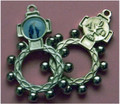 Our Lady of Grace rosary ring showing front and back sides.