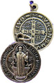 St Benedict Ox Silver Round Medal