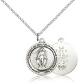 Round Sterling Silver Miraculous Medal
18-inch stainless chain