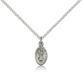St Christopher Sterling Silver medal on an 18" Stainless chain