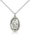 Miraculous Oval Medal Sterling with 18" Stainless Chain