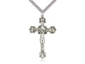 Bliss Crucifix Pendant on 24" Heavy Curb Chain 0637SS/24S