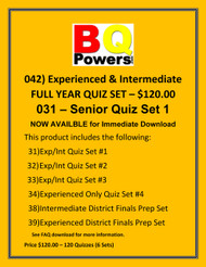 042d) 2024 Senior (Experienced/Intermediate)  Full Year Quiz Sets - Downloadable Copy