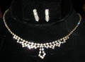 Sterling Silver Rhinestone Necklace and Earring Set