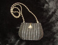 Black Wicker and Gold Findings Vintage Purse