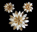 Sarah Coventry Water Lilly Pin and Earring Set