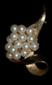 Faux Pearl and Goldtone Brooch