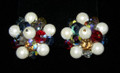 Laguna Sim-Pearl and Multi-Colored Crystal Clip Earrings