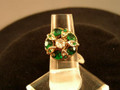 Emerald Rhinestone Adjustable Cocktail Ring