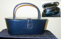 Theodor California Vintage Navy Leather Box Purse