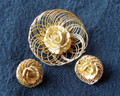 Florenza Rose Pin and Earring Set