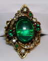 Art Green Cabochon Cocktail Ring