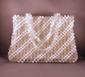 White Faceted Plastic Bead Vintage Handbag