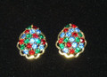 Weiss Tri-Colored Vintage Clipback Earrings