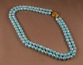 AB Aqua Faceted Bead Double Strand Necklace