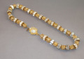 Hattie Carnegie Rhinestone and Gold Bead Necklace