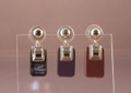 Art Deco Style Small Glass & Sterling Earrings