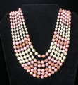 Pink & Pearl 6 Strand Necklace
