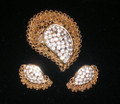 Karu Arke Paisley Vintage Brooch & Earring Set