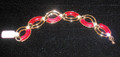 Red Thermoset & Rhinestone Vintage Bracelet