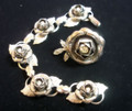 Metal Roses Bracelet & Pin Set